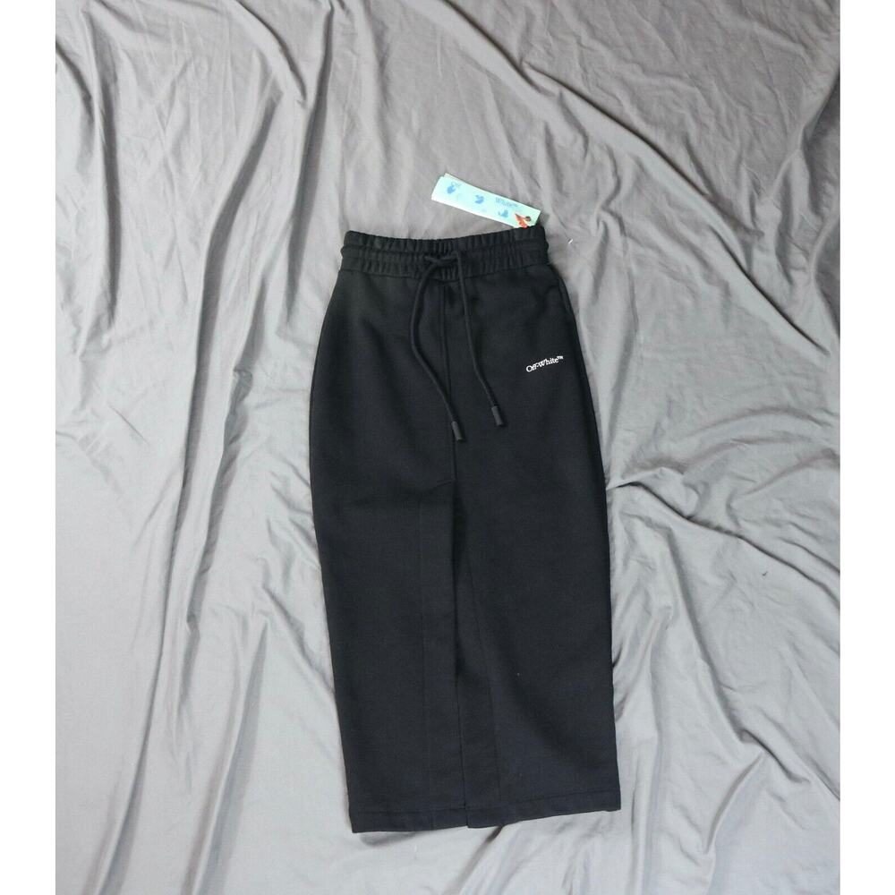 New Off White Skirt Swimming Man Logo Skirt Black Womens xxs Drawstring Slit